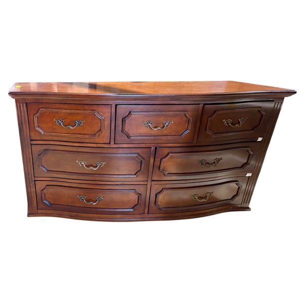 New - 7 Drawer Brown Dresser - approx. 58x17x32in H