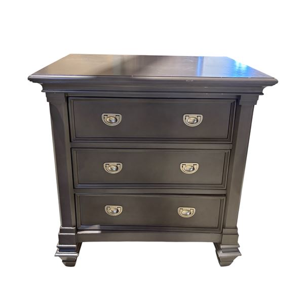 New - 3 Drawer Elegant Gray End Table