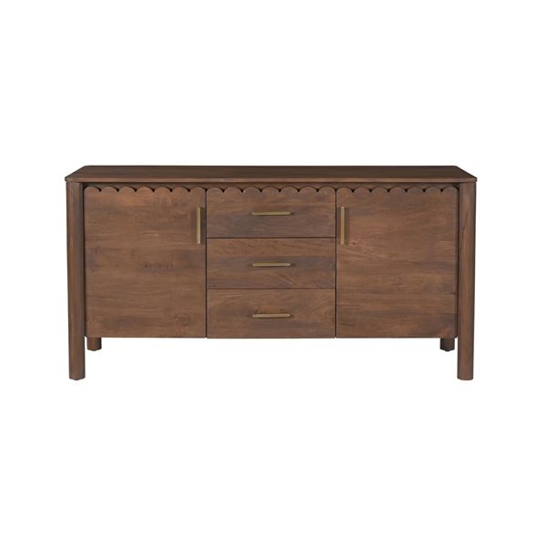 Moe's Wiley 3 Drawer Sideboard Vintage Brown - 60.0” W X 19.0” D X 30.0” 