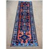Image 1 : Geometric map with beautiful blue and orange color 100% Authentic Hand Knotted Wool Persian Rug Hand