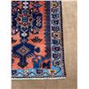 Image 2 : Geometric map with beautiful blue and orange color 100% Authentic Hand Knotted Wool Persian Rug Hand