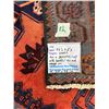 Image 7 : Geometric map with beautiful blue and orange color 100% Authentic Hand Knotted Wool Persian Rug Hand