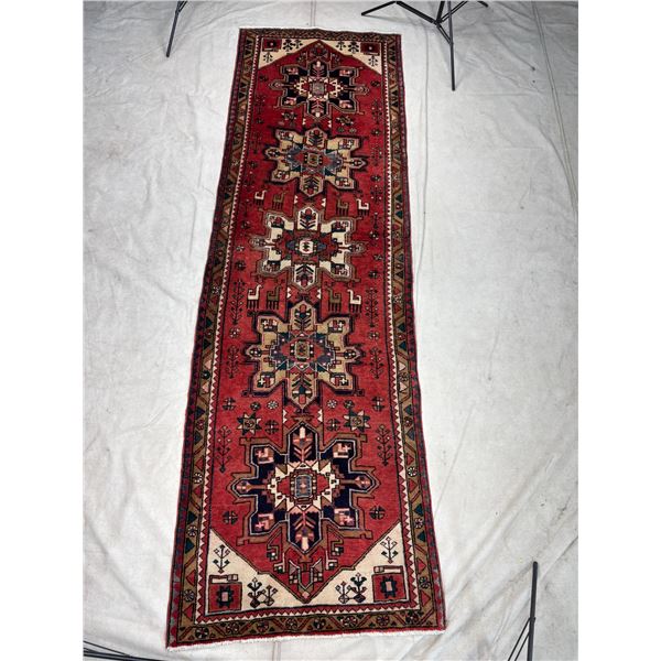Geometric Map 100% Authentic Hand Knotted Wool Persian Rug Handmade in Iran (10.7' Ã— 3.3' 