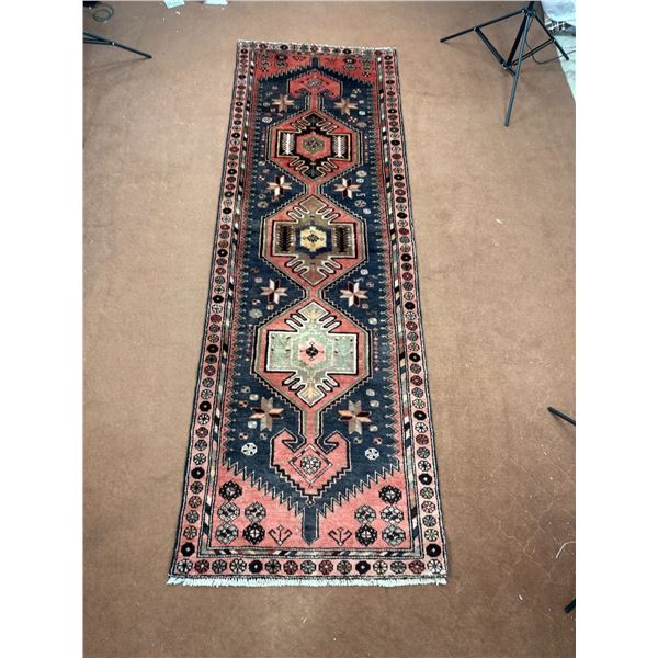 Geometric map Has a beautiful orange and gray color 100% Authentic Hand Knotted Wool Persian Rug Han