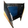 Image 2 : Contemporary Black with Brass Trim 2 Door cabinet - no handles or shelves - approx 38x18x44in H