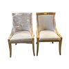 Image 1 : Set of 2 upholstered beige dining chairs