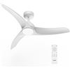 Image 1 : TAVZAKE Ceiling Fans with Lights, 56 inch Low Profile Ceiling Fan with Light and Remote Control, Flu