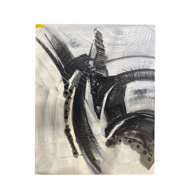 Abstract canvas painting signed by artist Max - approx. 40x50in