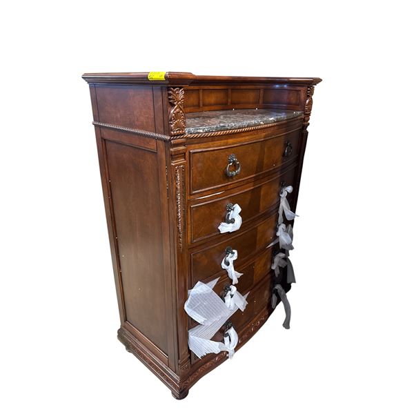 New - Traditional high chest with marble/stone top - approx. 38x19x52in