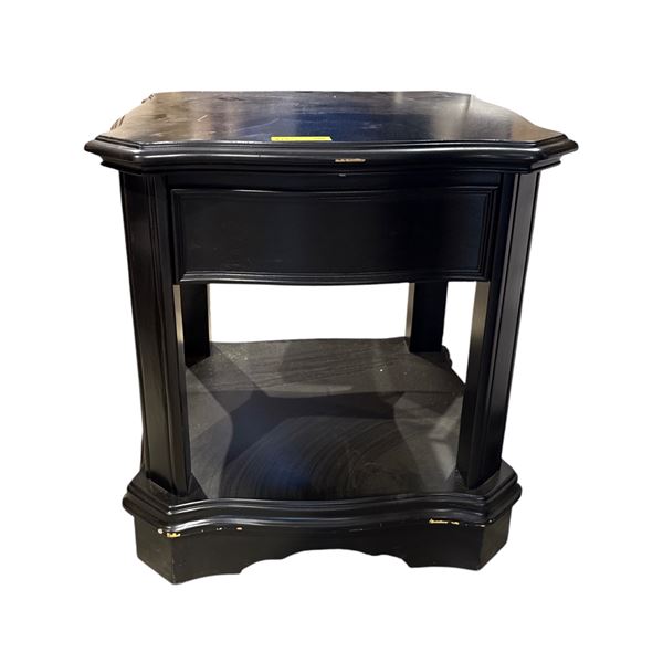 Single drawer black end table