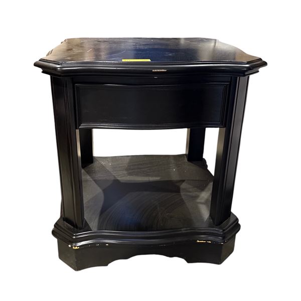 BNIB - Set of 2 Single drawer black end table