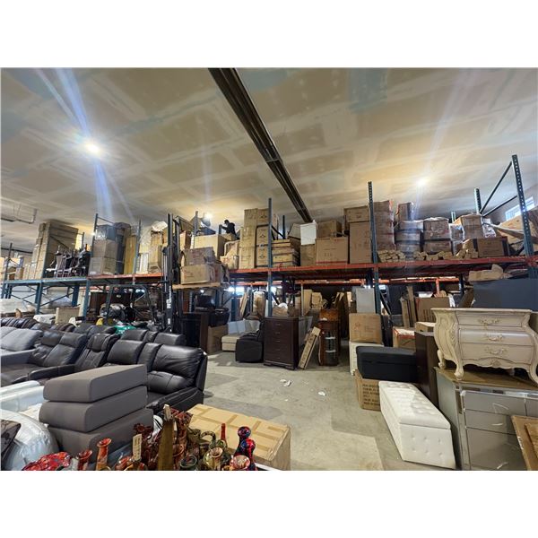 Assorted Commercial warehouse racking - includes 40 vertical uprights approx 15 3/4ft tall, approx 4