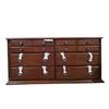Image 2 : Dark Cherry 6-Drawer Dresser, H30" x W61" x D18" (wear on the corners)