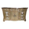 Image 1 : French Provincial Style Champagne Gold Dresser, H39" x W68" x D20"
