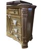 Image 2 : French Provincial Style Champagne Gold Dresser, H39" x W68" x D20"