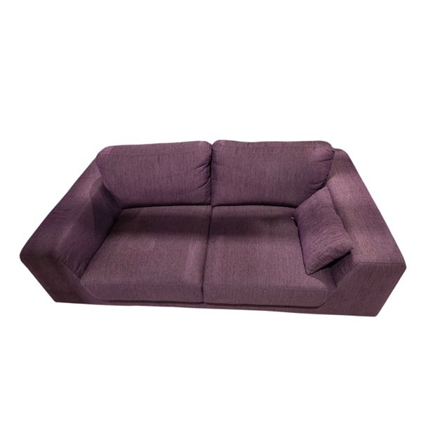 Purple Fabric Loveseat, W64"