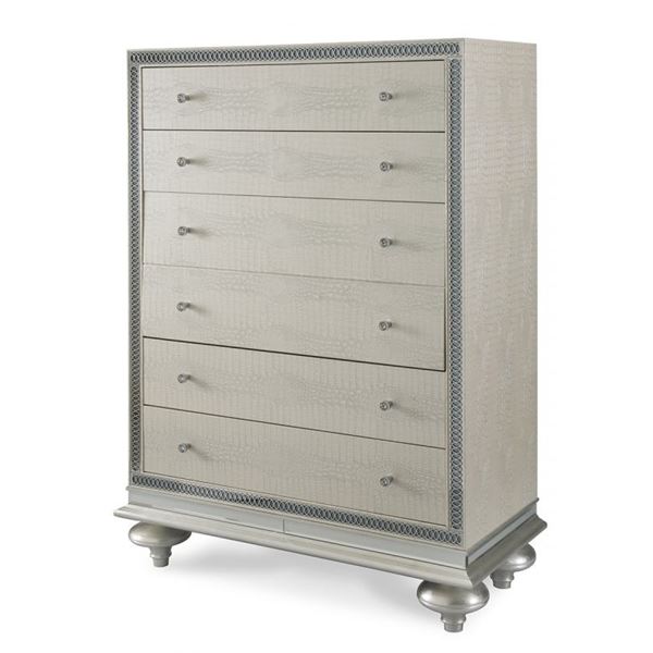 BNIB - AICO Hollywood Swank 5 Drawer Upholstered Chest, H60" x W42" x D19" (03070-09)