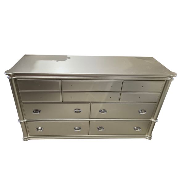 Champagne Gold Dresser, H36" x W64" x D18" (wear on the corners)