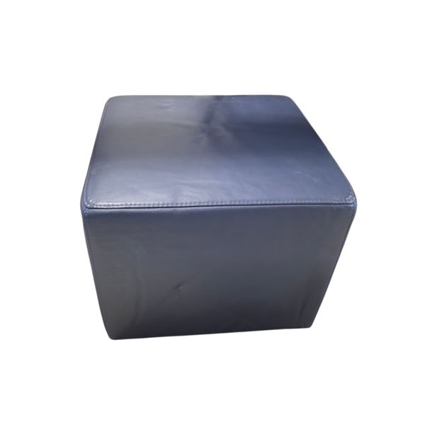 Navy Blue Cube Ottoman, W20"