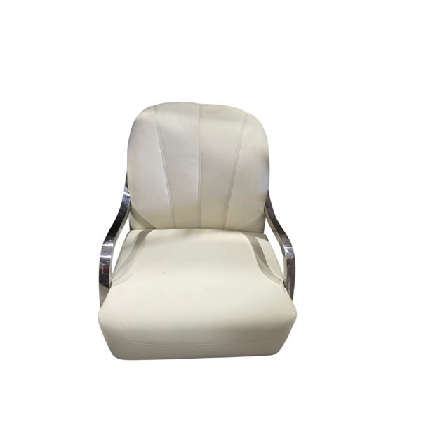 White & Chrome Accent Chair