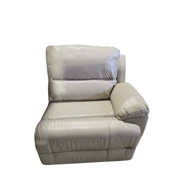Cream Faux Leather 1-Pcs Right-arm Sectional Piece
