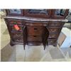 Image 4 : Tall Cherry Buffet & Hutch , H91" x W69" x D19" (1 Door Glass repair required)