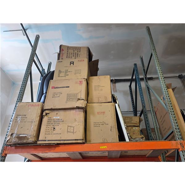Large group of assorted furniture - night stands, couch, mirrors, chairs etc.