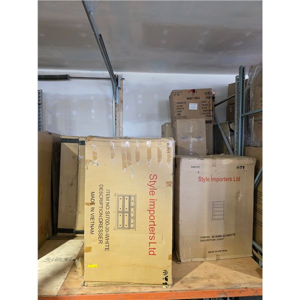 Large group of assorted furniture - night table, chests, dressers - pickup available on last day of 