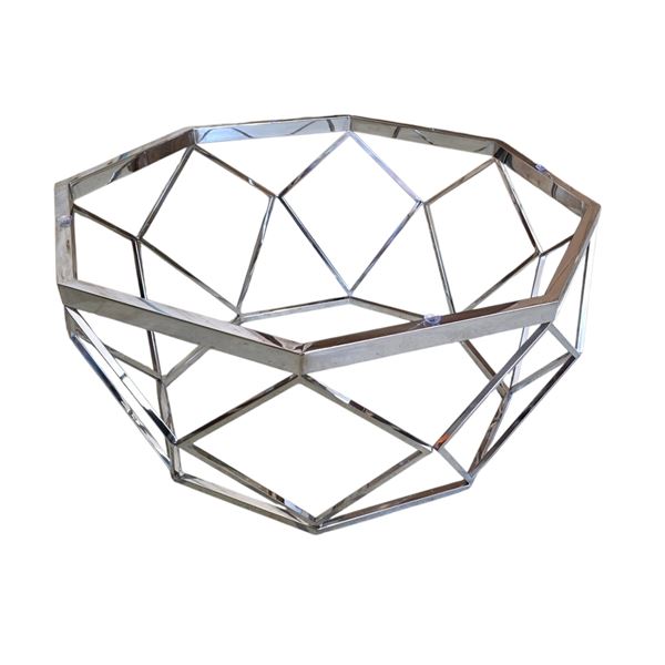 Chrome Geometric Coffee Table Base, H16" x 31"