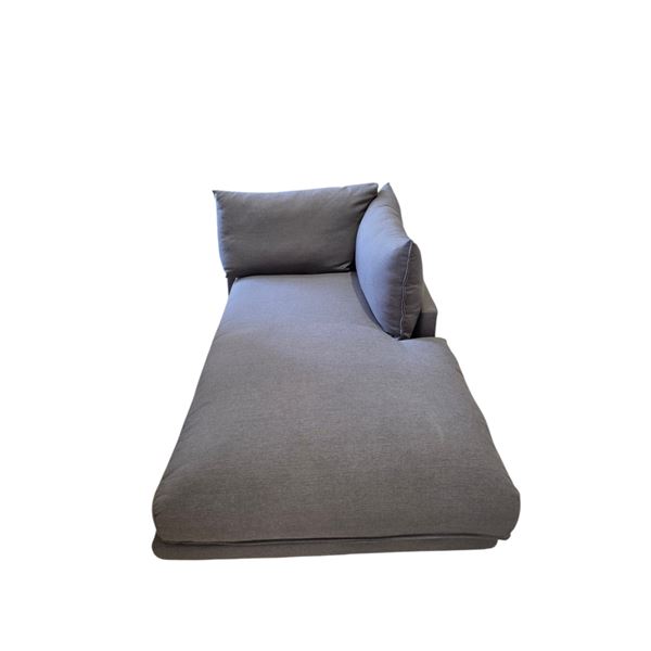 Grey Fabric Chaise Lounge