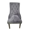 Image 2 : Pair of Grey Velvet Tufted Dining Chairs