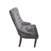 Image 3 : Pair of Grey Velvet Tufted Dining Chairs