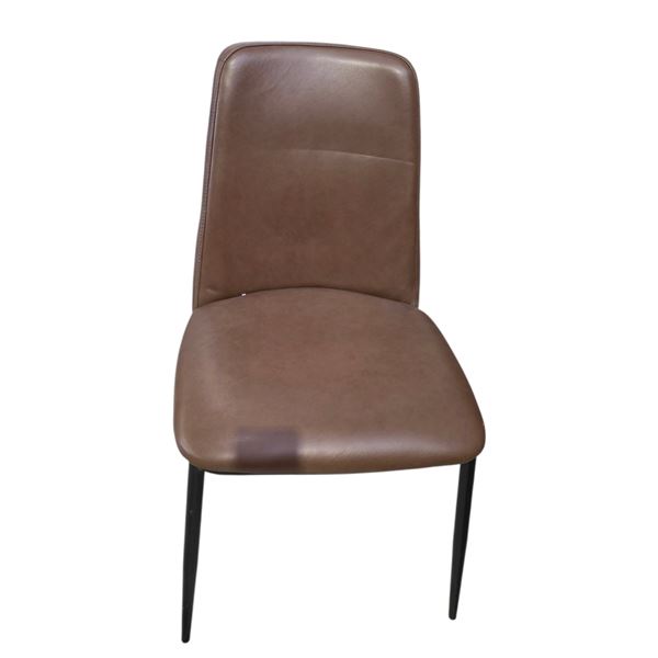 Moe's Douglas Dark Brown Leather Dining Chair