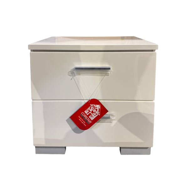 Coaster Fine Furniture - White Gloss Nightstand, H23" x W23" x D15"