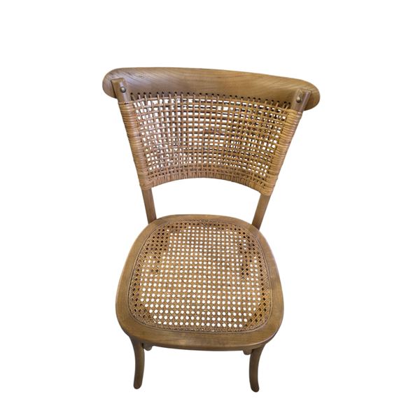 Wood & Woven Cane Dining Chair