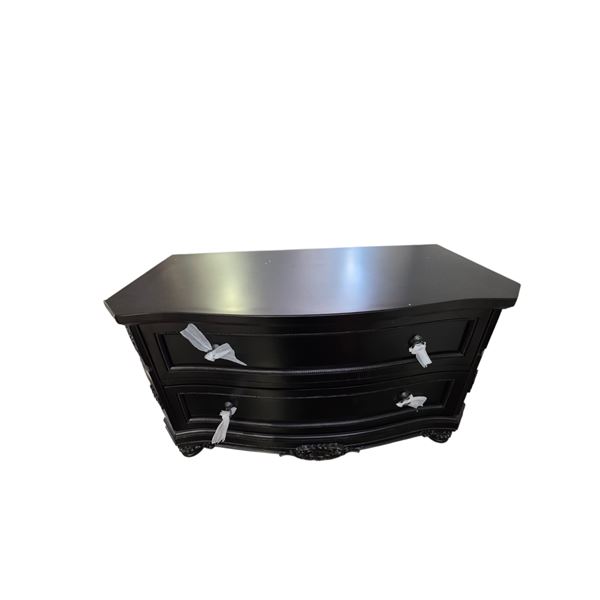 Black Serpentine Front Chest, H27" x W46" x D19"