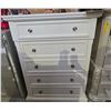 Image 3 : White 5-Drawer Tall Dresser Chest, H54" x W39" x D18"