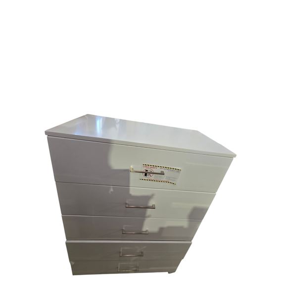 White 5-Drawer Chest, H50" x W35" x D17.5"