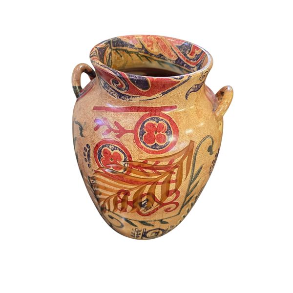 Earth Tone Ceramic Urn, H12.5"