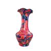 Image 2 : Abstract Red and Blue Pattern Tall Ceramic Vase, H16"