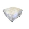 Image 2 : White Faux Leather Square Ottoman, W27"