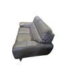 Image 3 : Light Grey Faux Leather Two-Seater Loveseat