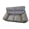 Image 4 : Light Grey Faux Leather Two-Seater Loveseat