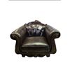 Image 2 : Dark Brown Tufted Faux Leather Armchair