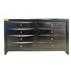 Image 1 : Dark Brown 8-Drawer Dresser, H33" x W59" x D16.5" (some wear on the edges)