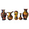 Image 1 : 5-Pcs Abstract Ceramic Vases and Pitcher, Tallest H13"
