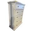 Image 2 : Tall White 5-Drawer Chest, H54" x W39" x D18" (some wear on the corners)