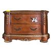 Image 1 : Traditional Ornate Wood 2-Drawer Nightstand, H32" x W54" x D24" (some wear on the edges)