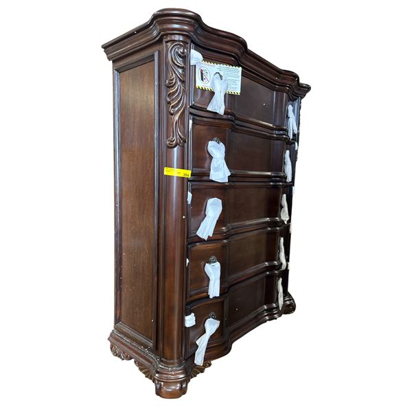 Dark Wood 6-Drawer Dresser, H52" x W42" x D17"