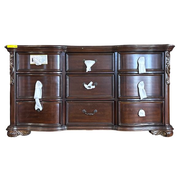 Royal Highlands 9 Drawer Dresser - Rich Cherry, H39" x W72" x D20"